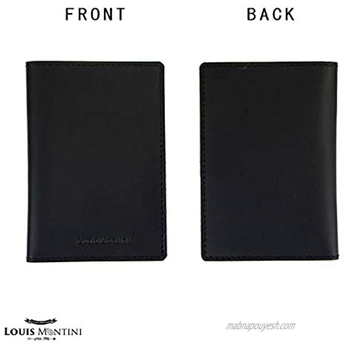 Louis Montini Leather Passport Holder Travel Wallet Genuine Leather Travel Wallet for Men and Women
