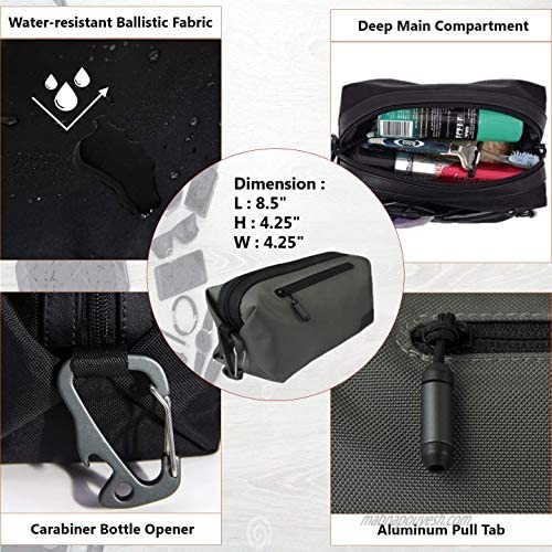 AP Ascentials Pro Flint Water Resistant Travel Organizer Durable Nylon Accessories Cosmetic Bag Dopp Kit Shaving Bag Hygiene Toiletry Bag for Men and Women