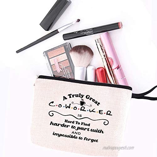 Appreciation Gifts for Coworkers Women- Going Away Gifts for Coworker Coworker Leaving Gifts - Farewell Holiday Office Gifts for Coworker-A Truly Great Coworker is Hard to Find-Makeup Bag