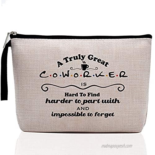 Appreciation Gifts for Coworkers Women- Going Away Gifts for Coworker  Coworker Leaving Gifts - Farewell  Holiday  Office Gifts for Coworker-A Truly Great Coworker is Hard to Find-Makeup Bag