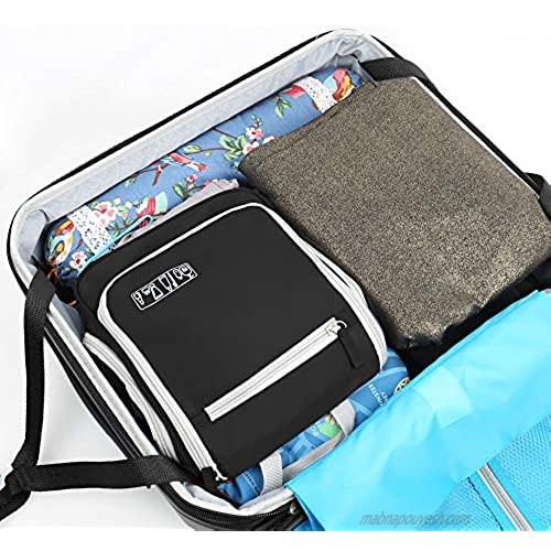 ASHARE Hanging Travel Toiletry Bag for Men and Women – Large Cosmetics Makeup and Toiletries Organizer Kit (Black)