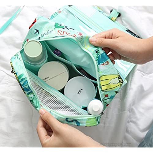 Cosmetic Makeup Bag Case Hanging Toiletry Bag Travel Organizer Travel Kit for Women Men Animal World