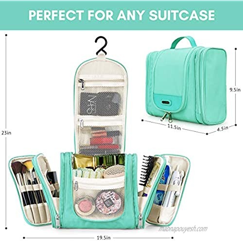 Extra Large Hanging Toiletry Bag for Women and Men Travel Toiletries Organizer for Kids and Girls Heavy Duty Cosmetic Makeup Bag with Hook Waterproof Shaving Kit Bag Bathroom Shower Bag