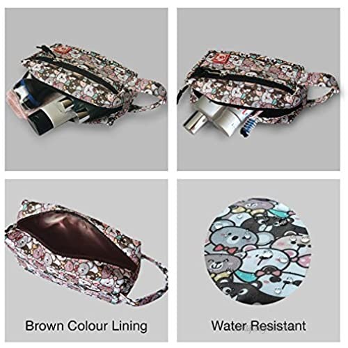 FLOCK THREE 2pcs Waterproof Toiletry Bag For Women Dopp Kit Large Travel Toiletries Bags Small Cute Girls Makeup Pouch Big Capacity Travel Accessories Organizer Cosmetic Bags Pencil Case Bathroom Bag