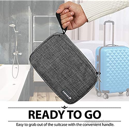 Fosmon Hanging Travel Toiletry Bag Compact Toiletries Organizer Cosmetic Makeup Portable Bag Shower Bathroom Shaving kit Hygiene Water-Resistant Carrying Travel Accessories for Men and Women