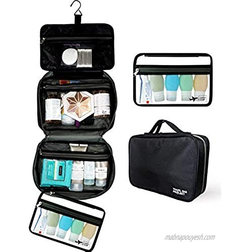 Hanging Toiletry Bag For Women and Men  Use As A Makeup Bag Organizer Or Travel Bag - Includes TSA Approved Detachable Cosmetic Kit And Large Waterproof Compartments For Full Sized Toiletries