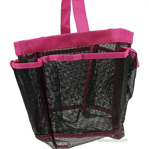 Hanging Toiletry Bag with 8 Compartment Mesh Shower Caddy Quick Dry Shower Tote Bag Organizer for Cosmetics Swimming Supplies Bathroom Shampoo Soap Body Wash Towels Shaving Tools and Other Toiletries