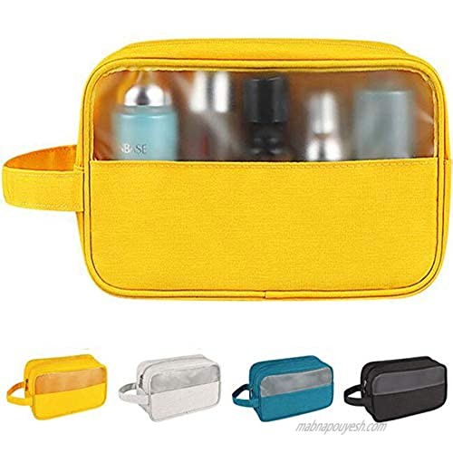 Hanging Travel Toiletry Bag for Men and Women Water-resistant Makeup Cosmetic Bag Waterproof Travel Kit Shaving/Grooming/Cosmetic/Toiletries Multifunction Cosmetics Organizer Accessories Pouch  Yellow