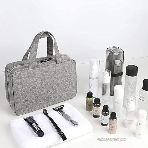 Hanging Travel Toiletry Bag for Women and Men Toiletry Bag Travel Bag with Hanging Hook Water-resistant Cosmetic Bag Travel Organizer Cosmetic and Makeup Case Organizer for Gym and Travel (gray)