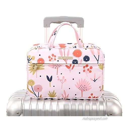 Hanging Travel Toiletry Bag Lychii Cosmetic Makeup Organizer with Detachable Transparent Bag for Full Sized Toiletries Large-Flower Prints