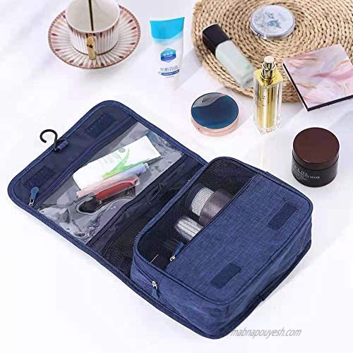 HongLongFa Toiletry Bag Travel Bag with Hanging Hook Waterproof Travel Toiletries Storage Bag (Dark blue)