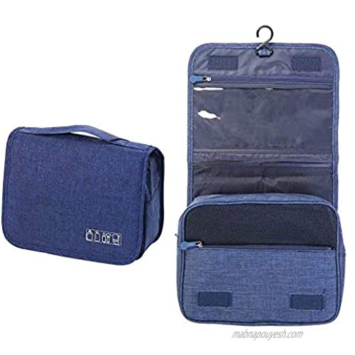 HongLongFa Toiletry Bag Travel Bag with Hanging Hook  Waterproof Travel Toiletries Storage Bag (Dark blue)