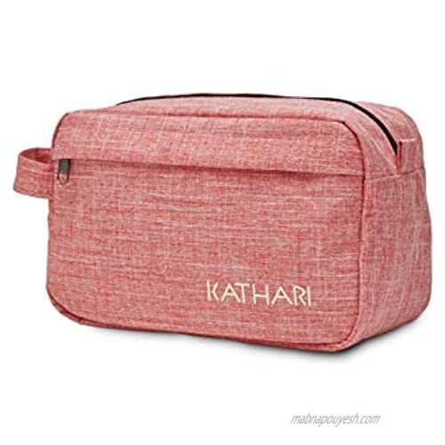 Kathari Beta Antimicrobial Toiletry Bag (Rose Red) for Men and Woman  Travel Wash Bag  Make up Cosmetic Bag  Gym Shower Bag and Men Shaving Bag