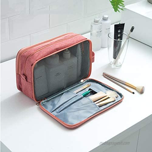 LYDZTION Toiletry Bag for Women Water-Resistant Travel Toiletry Bag Makeup Bag Dopp Kit for Toiletries Accessories Pink