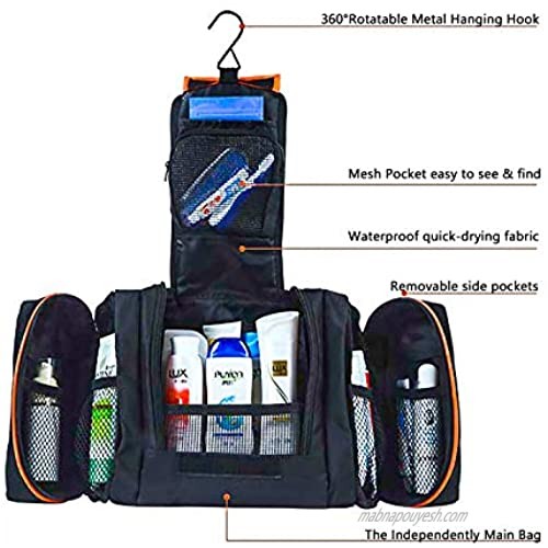 Mens Travel Toiletry Bag Hanging Travel Makeup Bag Detachable Toiletry Bag Toiletries Organizer Cosmetic And Shaving Bag Dopp Kit For Travel