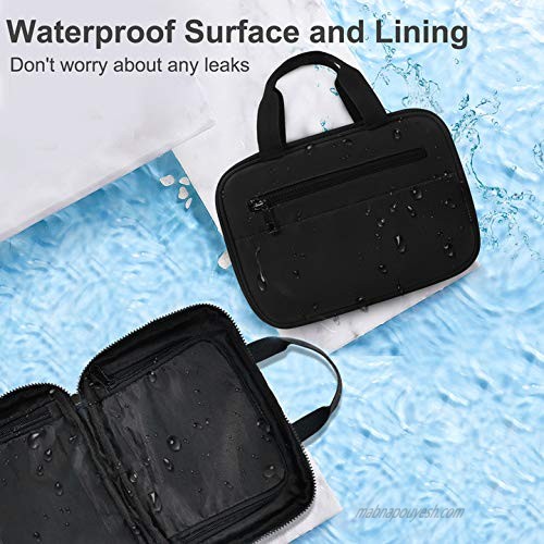 OMYSTYLE Men's Travel Toiletry Bag Waterproof Dopp Kit Accessories Organizer with Handles Lightweight Bathroom Bag for Shaving Shower Cosmetic (Black)