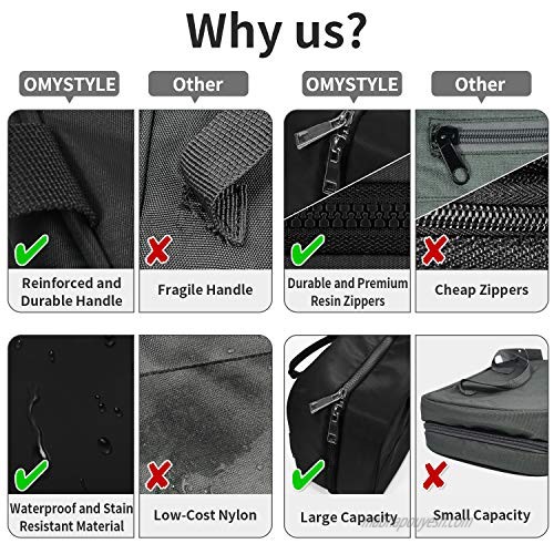 OMYSTYLE Men's Travel Toiletry Bag Waterproof Dopp Kit Accessories Organizer with Handles Lightweight Bathroom Bag for Shaving Shower Cosmetic (Black)