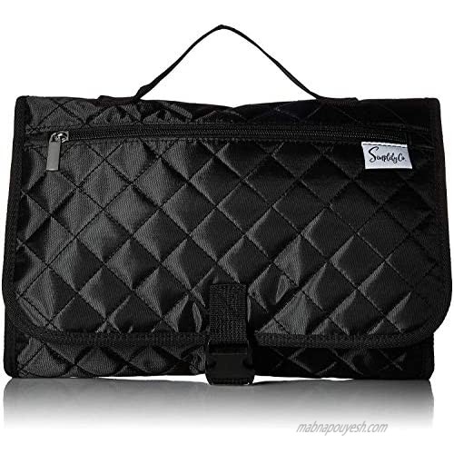 Simplily Co. Hanging Stackable Travel Toiletry Make-up Undergarments Tiddy Organizer Roll-up Bag (Black)