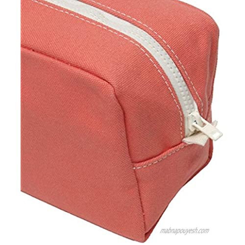 Tag&Crew Solid Travel Kit Small Made of 15 oz. Heavy Canvas Size 6H x 9W x 3.75D Inches - Coral Pink