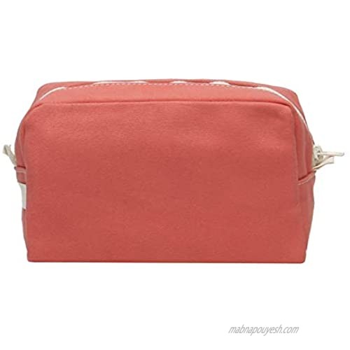 Tag&Crew Solid Travel Kit Small  Made of 15 oz. Heavy Canvas  Size 6"H x 9"W x 3.75"D Inches - Coral Pink