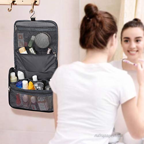 Toiletry Bag Cambond Hanging Travel Toiletry Bag Large Capacity Portable Cosmetic Makeup Bag Organizer with Sturdy Hook for Women and Men Water-resistant (Blue)