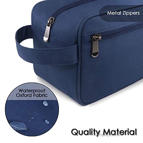 Toiletry Bag for Men Women Zeamoco Dopp Kit Travel Case Toiletries Organizer for Shower Makeup - Waterproof Oxford Navy
