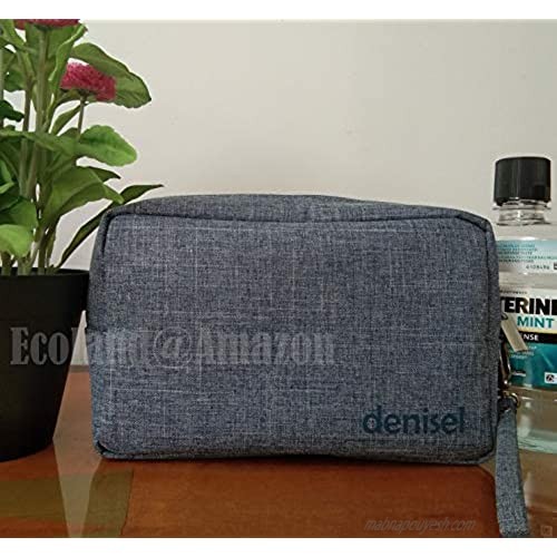 Waterproof Small Toiletry Cosmetic Bag Compact Lightweight Oxford Fabric Slim Shaving Dopp Kit Cosmetic Makeup Pouch Travel Accessories Organizer For Men Women Gym Overnight Camping Unisex(Blue)