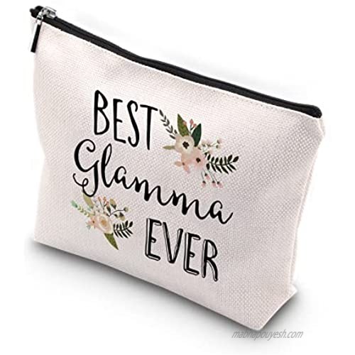 WCGXKO Best Glamma Ever Grandma Gift Glamma Gift Zipper Makeup Bags Travel Waterproof Toiletry Bag Accessories (BEST Glamma)