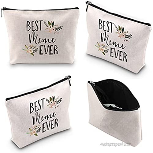 WCGXKO Best Meme Ever Grandma Gift Meme Gift Zipper Makeup Bags Travel Waterproof Toiletry Bag Accessories (Best Meme)