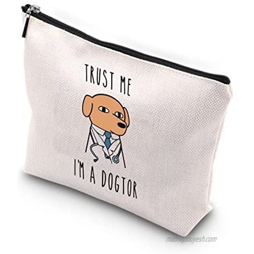 WCGXKO Dog Doctor Vet Tech Gift Trust Me I’m A Dogtor Novelty Zipper Pouch Makeup Bag Veterinarian Gifts (I’m A Dogtor)
