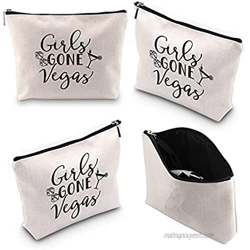 WCGXKO Girls Gone Vegas Las Vegas Girls Trip Vegas Vacation Birthday Zipper Makeup Bags Travel Toiletry Bag Accessories (Girls GONE Vegas)