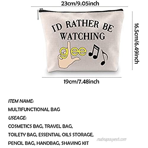 WCGXKO Musical Comedy TV Show Inspired Zipper Makeup Bag Travel Bag for Mom Sister Best Friend Wife Aunt (watching glee)