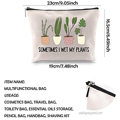 WCGXKO Plant Lover Gift Sometimes I Wet My Plants Funny Gardening Gift Zipper Pouch Cosmetics Bag for Plant Mom (WET MY PLANTS)