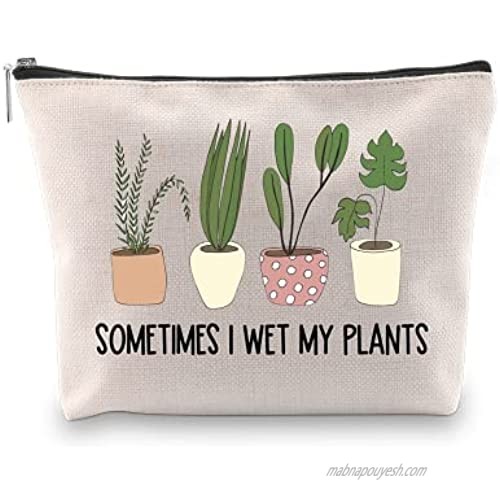 WCGXKO Plant Lover Gift Sometimes I Wet My Plants Funny Gardening Gift Zipper Pouch Cosmetics Bag for Plant Mom (WET MY PLANTS)