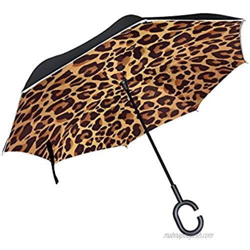 ALAZA Cat Kitten British UK Flag Inverted Umbrella  Large Double Layer Outdoor Rain Sun Car Reversible Umbrella