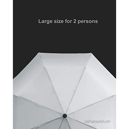 APOXCON Auto Open Close Umbrella Compact Folding Umbrella Windproof Waterproof Travel Umbrella Light Gray