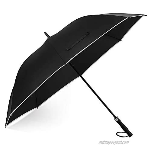 Auto Opening Handle Umbrella Stormproof Golf Umbrella Black Windproof Double Vented Travel Umbrella Windproof Umbrella for Men Women