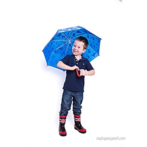 Babalu Kids Umbrella - Childrens 18 Inch Rainy Day Umbrella - Raining Cats and Dogs Blue/Red