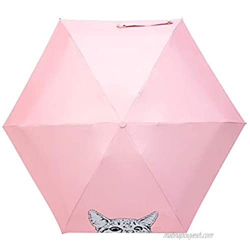 CMJLBM UV Protection Folding Mini Umbrella Cat Pattern Collapsible Ultraviolet-Proof Sun Umbrella