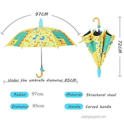 Creative Waterproof Children's Umbrella Yellow Dinosaur Primary School Umbrella Baby Sunshade Role Raincoat Umbrella