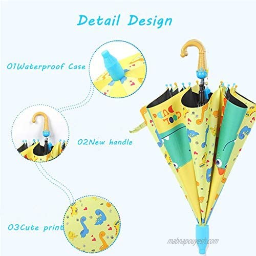 Creative Waterproof Children's Umbrella Yellow Dinosaur Primary School Umbrella Baby Sunshade Role Raincoat Umbrella