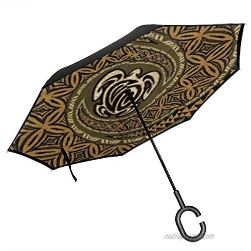 Double Layer Inverted Umbrella With C-Shaped Handle  Anti-UV Waterproof Windproof Straight Reverse Umbrella For Car Rain Outdoor Use