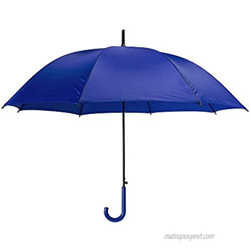 eBuyGB Coloured Automatic Plastic Crook Handle Umbrella/Brolly - Walking Wedding Outdoors