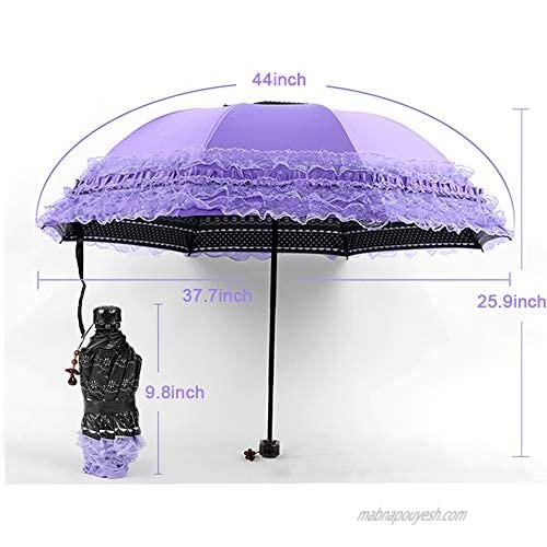 Folding umbrella Travel Umbrella Folding UV Resistance Lace Parasol Umbrella Sun Umbrella For Women Girls sunshades with lace decoration