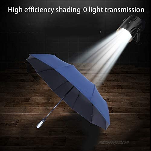 Folding Umbrella Windproof Travel Reinforced Canopy Ergonomic Handle Auto Open/Close Dual Layers Less UV Rays(Brown）
