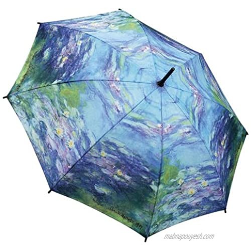 Galleria Monet Water Lilies Auto-Open Quality Rain Stick Umbrella for Women