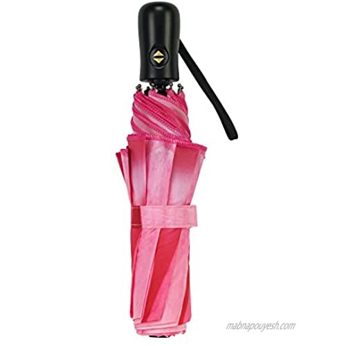 Galleria Pink Daisy Auto-Open/Close Extra Large Portable Rain Folding Umbrella
