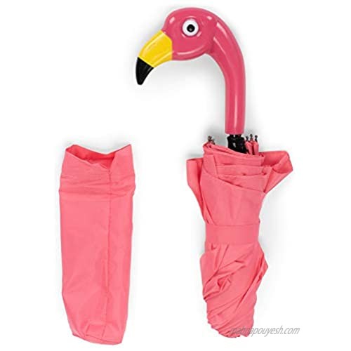 Gift Craft Vibrant Pink Flamingo 23 inch Polyester Stick Umbrella