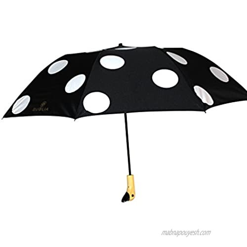 guglia New York Duck Umbrella  Noir Black with White Polka Dot