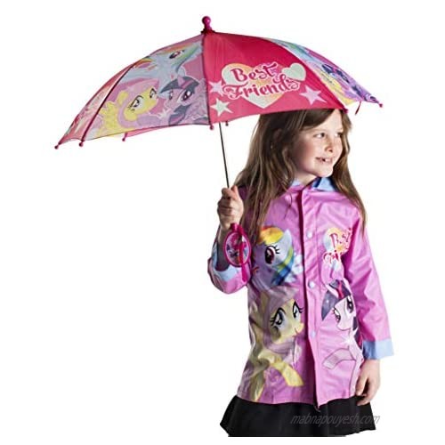 Hasbro Kids Umbrella and Slicker My Little Pony Toddler and Little Girl Rain Wear Set for Ages 2-5